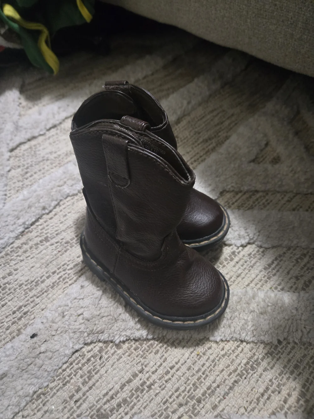 Kids Brown Leather Pull-On Boots